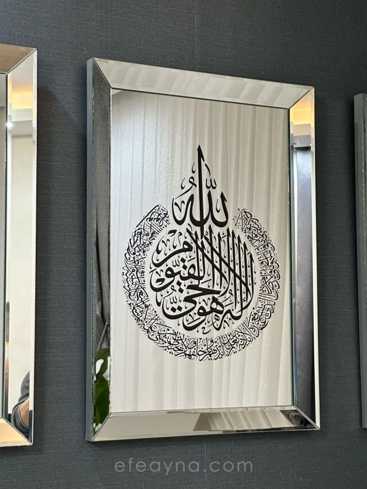 AYET-EL KÜRSİ AYNA TABLO-GÜMÜŞ 50X70