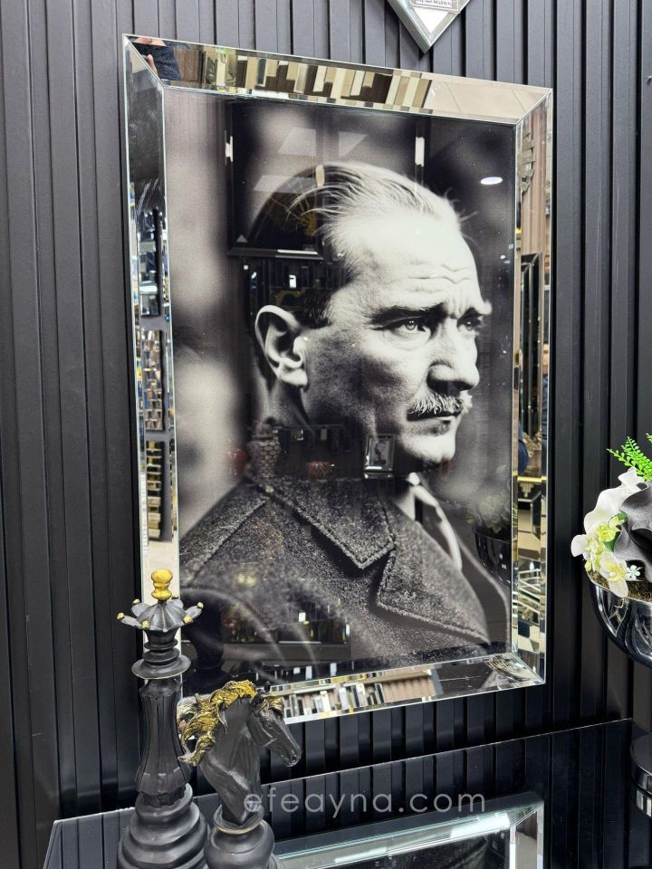 ATATÜRK -GÜMÜŞ AYNA TABLO 1 40X60