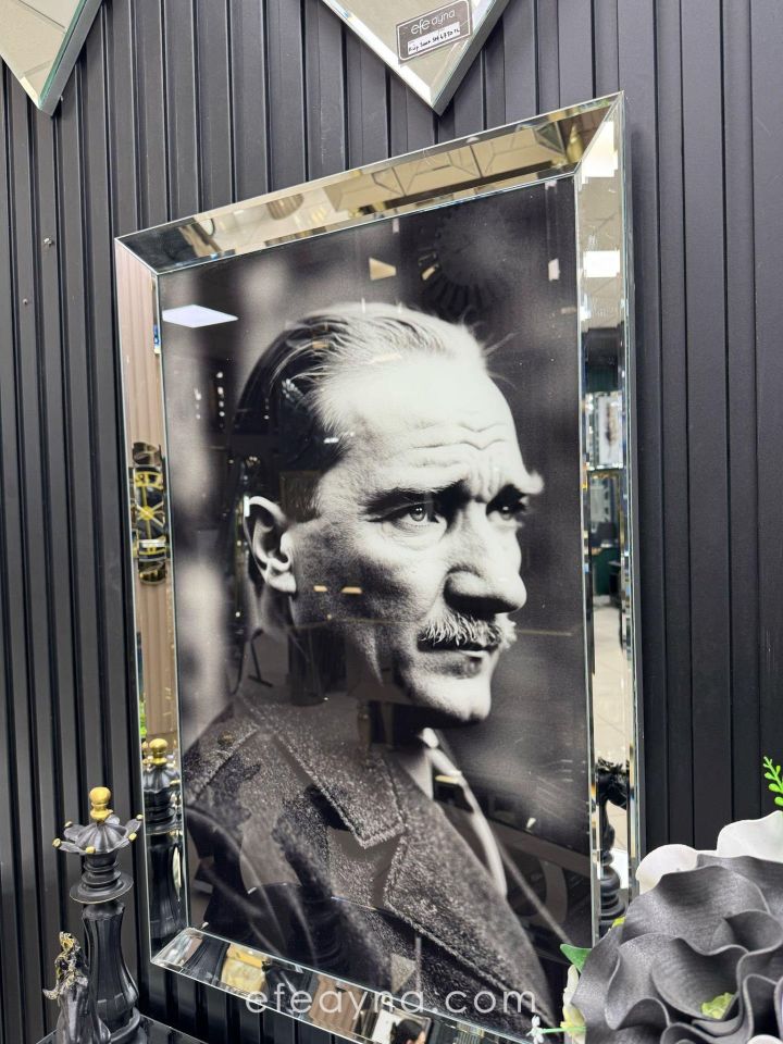 ATATÜRK -GÜMÜŞ AYNA TABLO 1 80x120