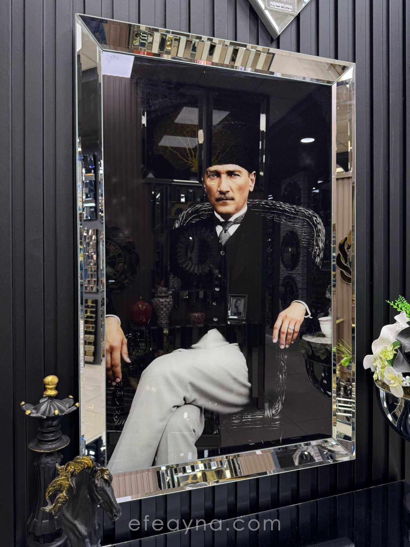 ATATÜRK -GÜMÜŞ AYNA TABLO 2 40X60