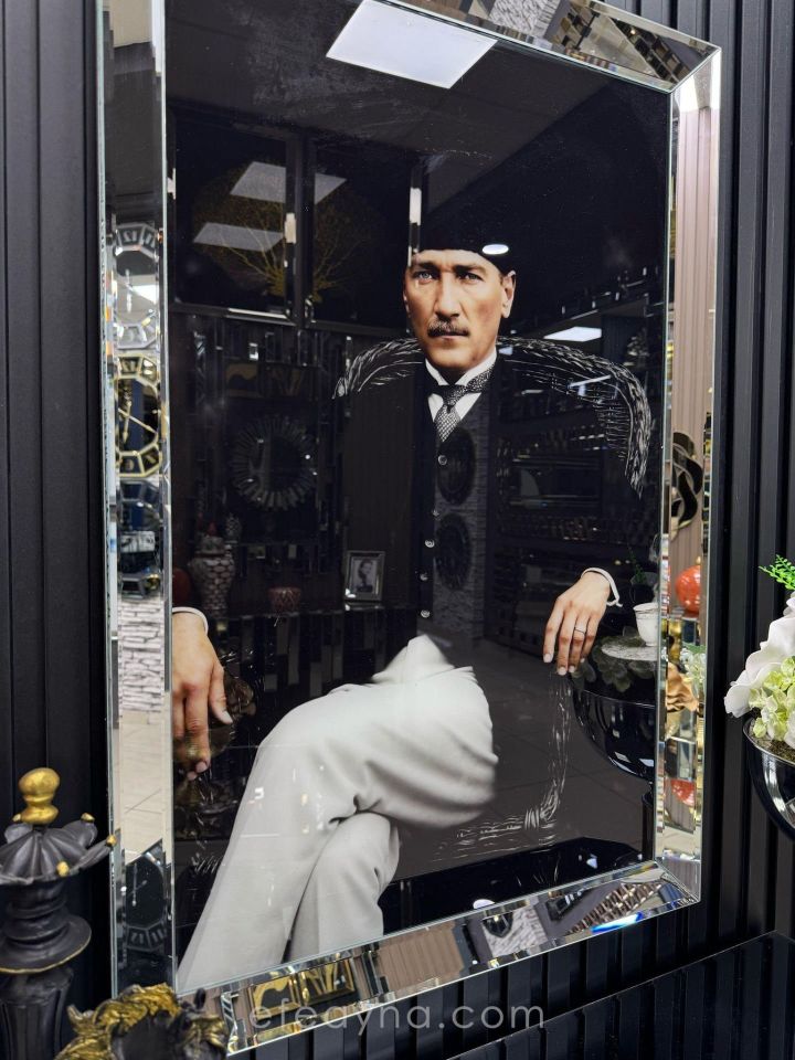 ATATÜRK -GÜMÜŞ AYNA TABLO 2 80x120