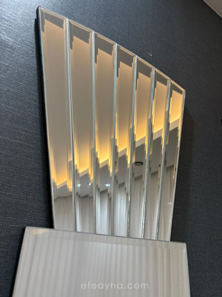 PAPYON MODEL GÜMÜŞ AYNA 2'Lİ SET (35x85cm x 2 adet)