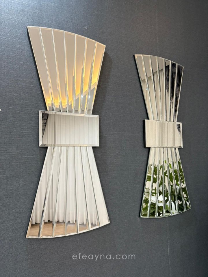 PAPYON MODEL GÜMÜŞ AYNA 2'Lİ SET (35x85cm x 2 adet)