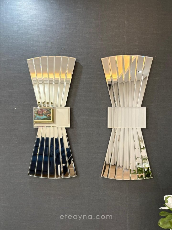 PAPYON MODEL GÜMÜŞ AYNA 2'Lİ SET (35x85cm x 2 adet)