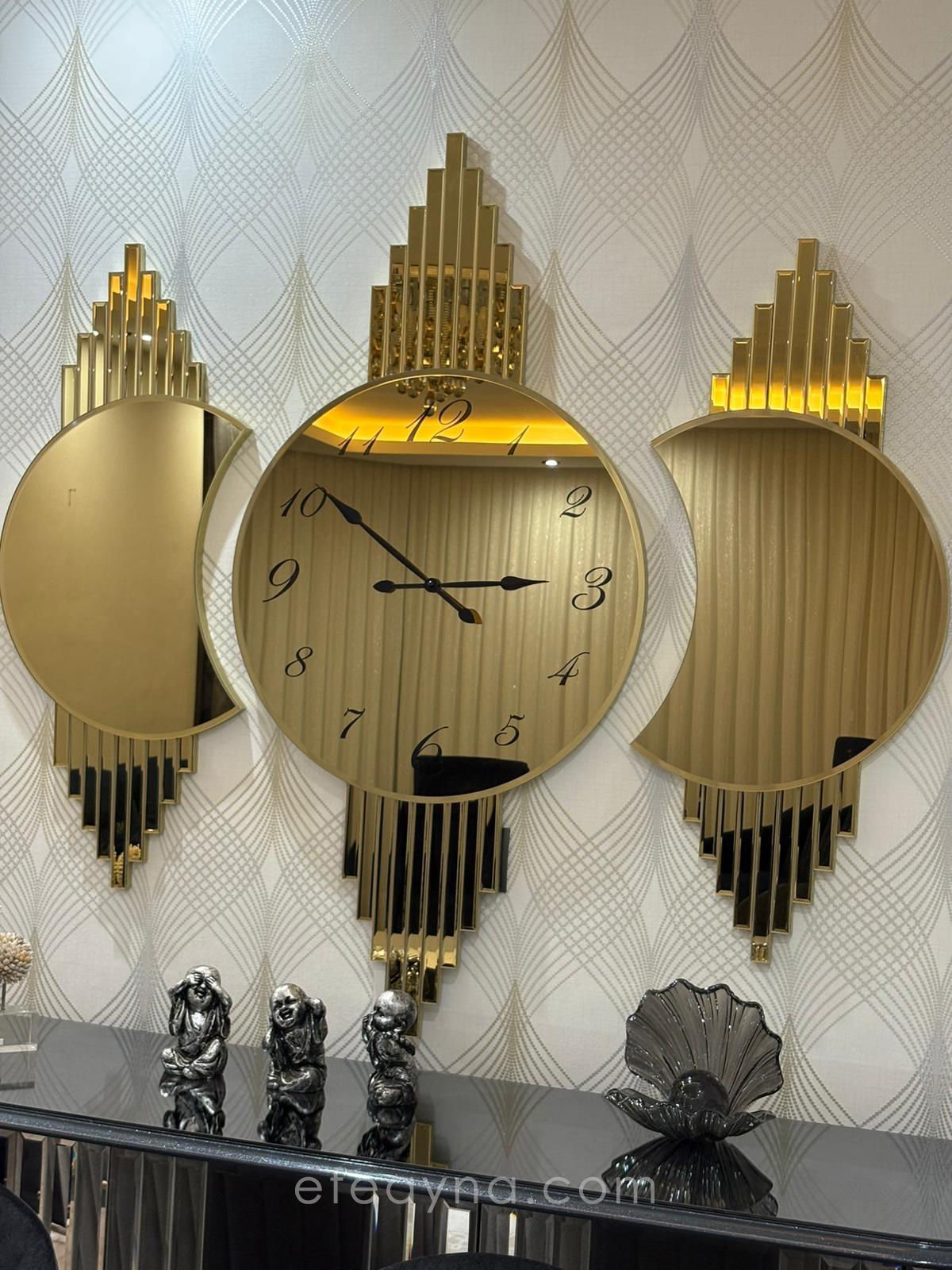GALAKSİ- 3'LÜ GOLD DUVAR SAATİ SETİ