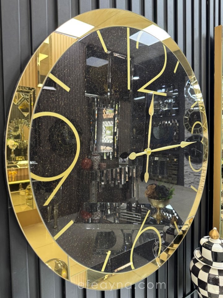 LUNA DUVAR SAATİ-GOLD AYNA -70cm