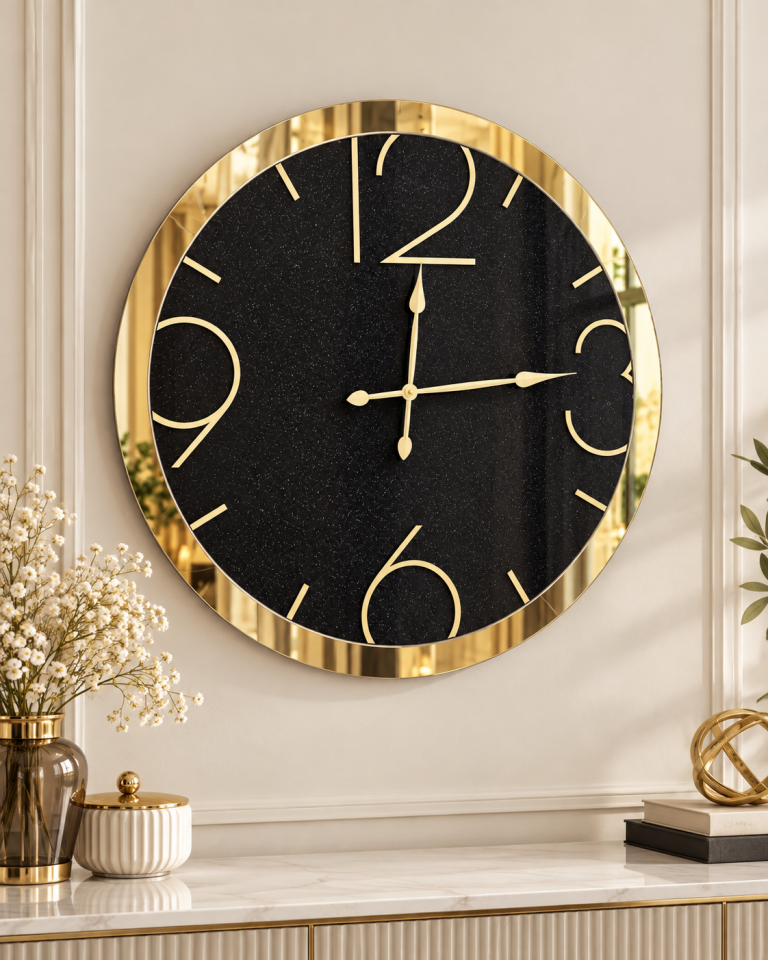 LUNA DUVAR SAATİ-GOLD AYNA -70cm